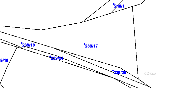 Parcela st. 239/17 v KÚ Sedlo u Komařic, Katastrální mapa