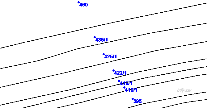Parcela st. 425/1 v KÚ Komňa, Katastrální mapa