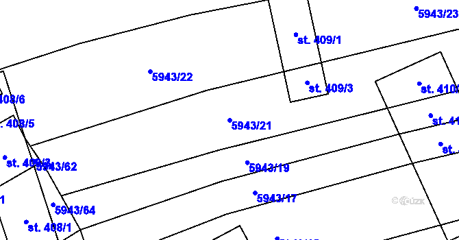 Parcela st. 5943/21 v KÚ Komňa, Katastrální mapa