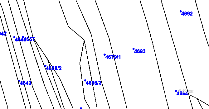 Parcela st. 4679/1 v KÚ Komňa, Katastrální mapa