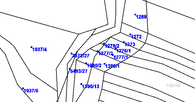Parcela st. 1277/2 v KÚ Komňa, Katastrální mapa