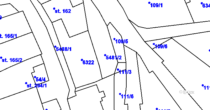 Parcela st. 5481/2 v KÚ Komňa, Katastrální mapa