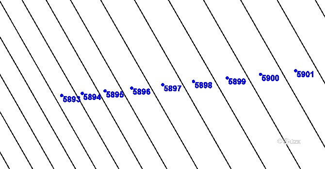 Parcela st. 5897 v KÚ Komňa, Katastrální mapa