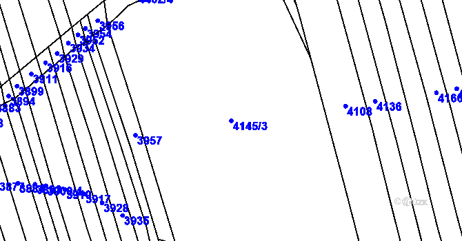 Parcela st. 4145/3 v KÚ Komňa, Katastrální mapa