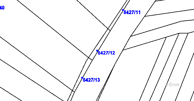 Parcela st. 5427/12 v KÚ Komňa, Katastrální mapa