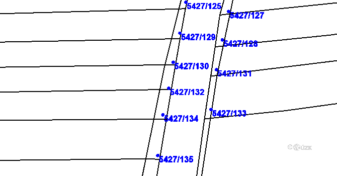 Parcela st. 5427/132 v KÚ Komňa, Katastrální mapa