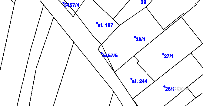 Parcela st. 5457/5 v KÚ Komňa, Katastrální mapa