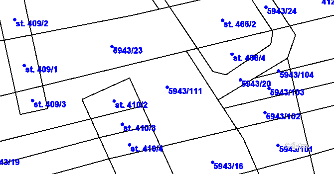 Parcela st. 5943/111 v KÚ Komňa, Katastrální mapa