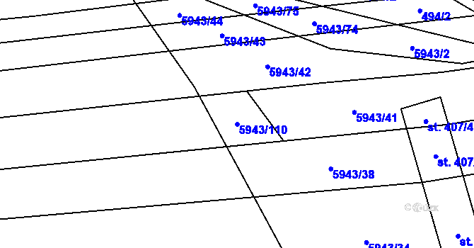 Parcela st. 5943/110 v KÚ Komňa, Katastrální mapa