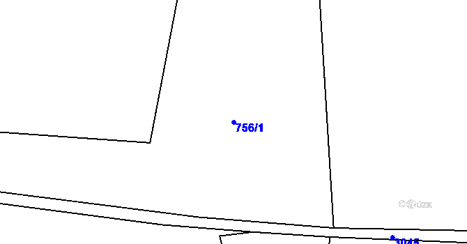 Parcela st. 756/1 v KÚ Komorní Lhotka, Katastrální mapa