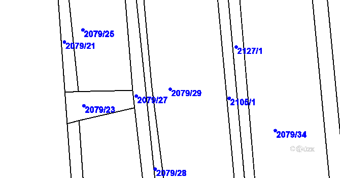 Parcela st. 2079/29 v KÚ Komorní Lhotka, Katastrální mapa