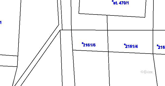 Parcela st. 2161/6 v KÚ Komorní Lhotka, Katastrální mapa