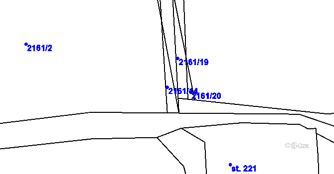 Parcela st. 2161/14 v KÚ Komorní Lhotka, Katastrální mapa