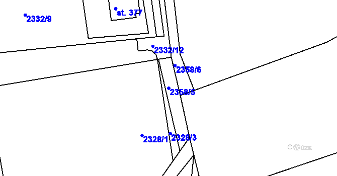 Parcela st. 2358/5 v KÚ Komorní Lhotka, Katastrální mapa