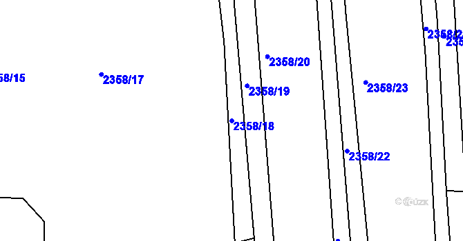 Parcela st. 2358/18 v KÚ Komorní Lhotka, Katastrální mapa
