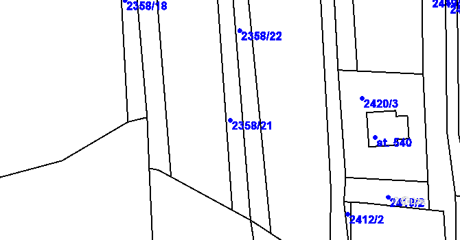 Parcela st. 2358/21 v KÚ Komorní Lhotka, Katastrální mapa