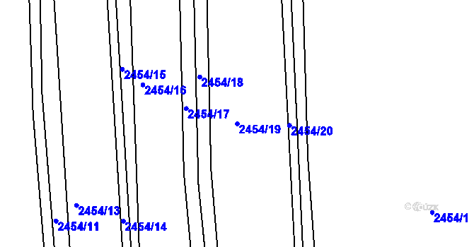 Parcela st. 2454/19 v KÚ Komorní Lhotka, Katastrální mapa