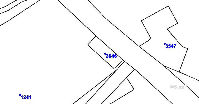 Parcela st. 148 v KÚ Komorní Lhotka, Katastrální mapa