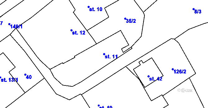 Parcela st. 11 v KÚ Komorno, Katastrální mapa