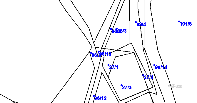 Parcela st. 96/13 v KÚ Komorno, Katastrální mapa