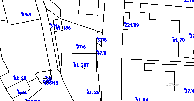 Parcela st. 37/6 v KÚ Komorovice, Katastrální mapa