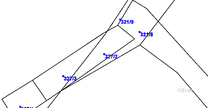 Parcela st. 327/2 v KÚ Komorovice, Katastrální mapa