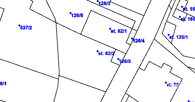 Parcela st. 62/2 v KÚ Vystrkov u Humpolce, Katastrální mapa