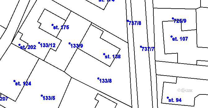 Parcela st. 138 v KÚ Vystrkov u Humpolce, Katastrální mapa