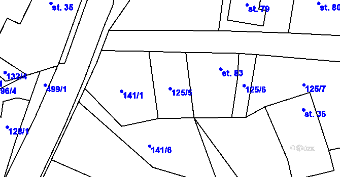 Parcela st. 125/5 v KÚ Vystrkov u Humpolce, Katastrální mapa