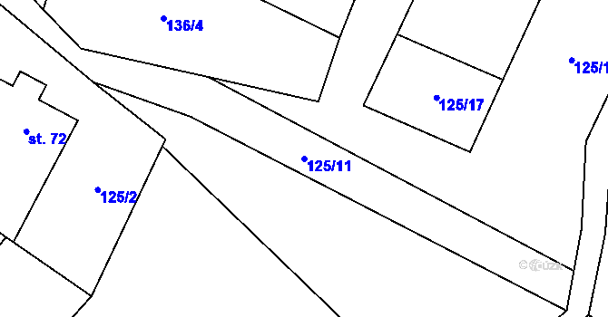 Parcela st. 125/11 v KÚ Vystrkov u Humpolce, Katastrální mapa