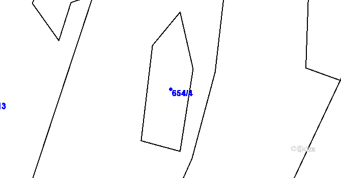 Parcela st. 654/4 v KÚ Vystrkov u Humpolce, Katastrální mapa
