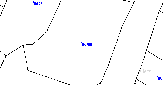 Parcela st. 664/8 v KÚ Vystrkov u Humpolce, Katastrální mapa