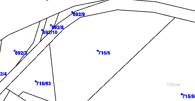 Parcela st. 715/5 v KÚ Vystrkov u Humpolce, Katastrální mapa