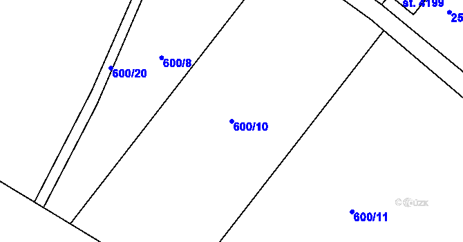Parcela st. 600/10 v KÚ Vystrkov u Humpolce, Katastrální mapa