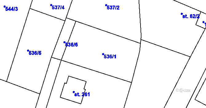 Parcela st. 536/1 v KÚ Vystrkov u Humpolce, Katastrální mapa