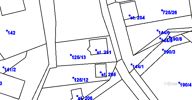 Parcela st. 251 v KÚ Vystrkov u Humpolce, Katastrální mapa