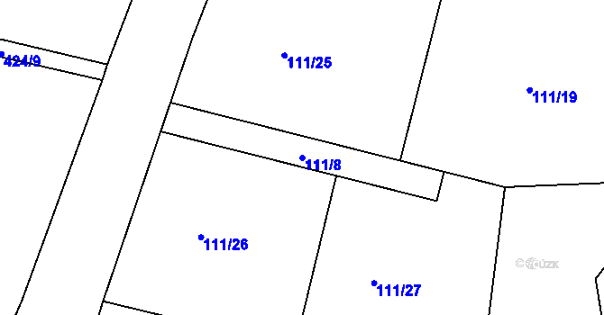 Parcela st. 111/8 v KÚ Vystrkov u Humpolce, Katastrální mapa