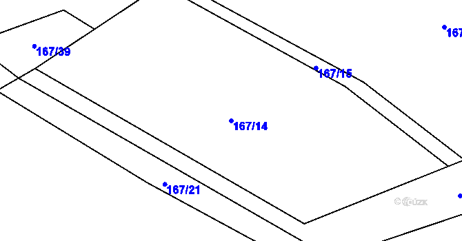Parcela st. 167/14 v KÚ Vystrkov u Humpolce, Katastrální mapa