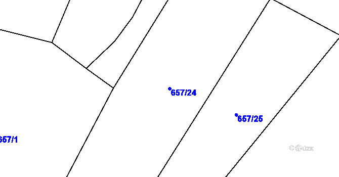 Parcela st. 657/24 v KÚ Vystrkov u Humpolce, Katastrální mapa