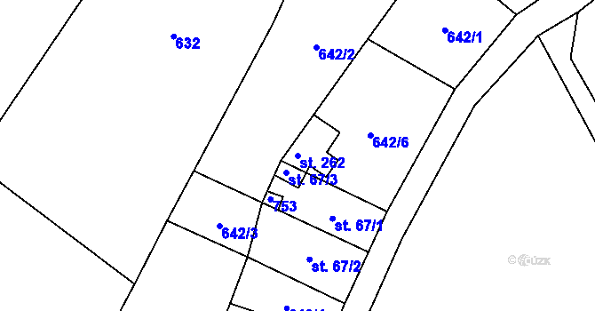 Parcela st. 262 v KÚ Vystrkov u Humpolce, Katastrální mapa