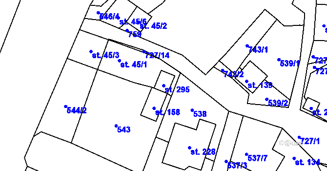 Parcela st. 295 v KÚ Vystrkov u Humpolce, Katastrální mapa