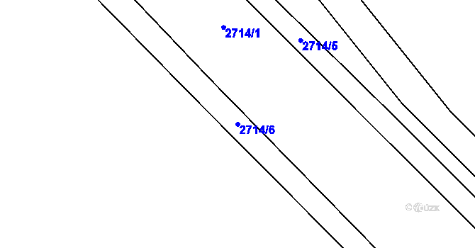 Parcela st. 2714/6 v KÚ Komořany u Mostu, Katastrální mapa