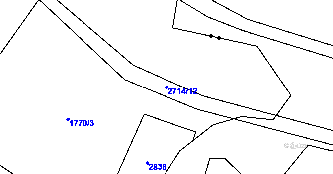 Parcela st. 2714/12 v KÚ Komořany u Mostu, Katastrální mapa