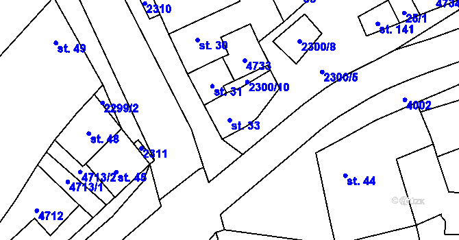 Parcela st. 33 v KÚ Komořany na Moravě, Katastrální mapa