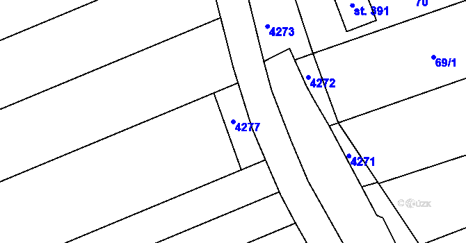 Parcela st. 4277 v KÚ Komořany na Moravě, Katastrální mapa
