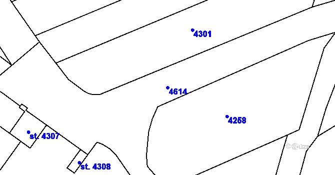 Parcela st. 4614 v KÚ Komořany na Moravě, Katastrální mapa