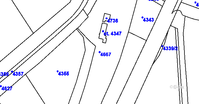 Parcela st. 4667 v KÚ Komořany na Moravě, Katastrální mapa