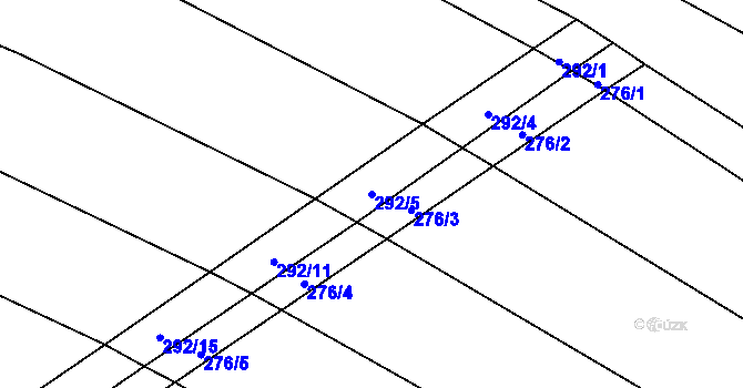 Parcela st. 292/5 v KÚ Podbřežice, Katastrální mapa