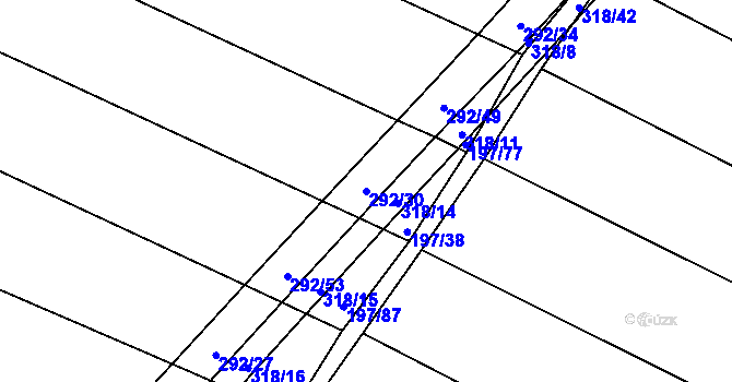 Parcela st. 292/30 v KÚ Podbřežice, Katastrální mapa