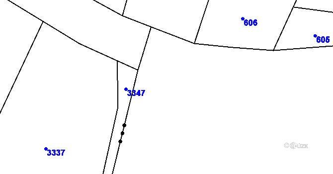 Parcela st. 623/3 v KÚ Komušín, Katastrální mapa
